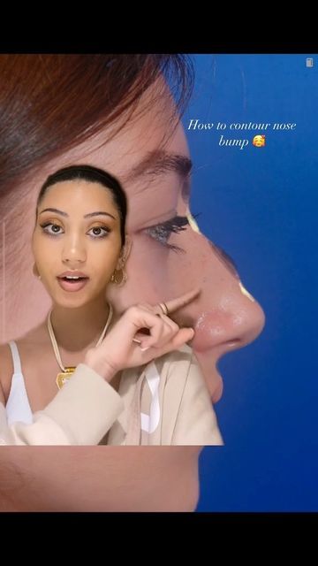 Sarah💄 Makeup Artist UK on Instagram: "Screenshots available at the end 😋 Obviously not a necessity, but here’s how to contour a nose bump if you want to! 🥰 make sure you use a contour that matches the colour of your shadows so that it looks natural and not drawn on🙊 and that youre very precise with your placements #nosebump #nosecontour #nosejob #plasticsurgery #celebrity #bellahadidnose #bellahadid #jendalljennernose #rhinoplasty #makeuphack #nosecontourhack #romannos #lipgloss #satisfying How To Contour Bump On Nose, Nose Contouring For Bump Noses, Button Nose With Bump, Contour Bump On Nose, Celebrities With Nose Bump, Makeup For Bumpy Nose, Nose Bump Makeup, Roman Nose Contouring, Contour For Nose Bump