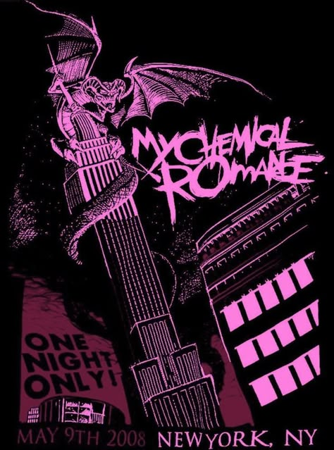 My Chemical Romance Tour Poster, Pink My Chemical Romance, Emo Room Posters, Emo Band Posters, Mcr Poster, Emo Posters, My Chemical Romance Poster, Punk Bands Posters, Romance Poster