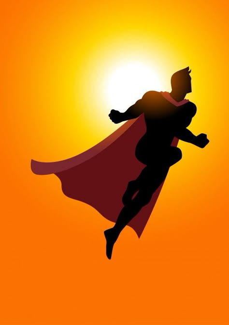 Superhero Flying Poses Reference, Superman Flying Pose, Superman Silhouette, Superhero Vector, Flying Superhero, Superhero Flying, Superman Poster, Superhero Silhouette, League Of Heroes