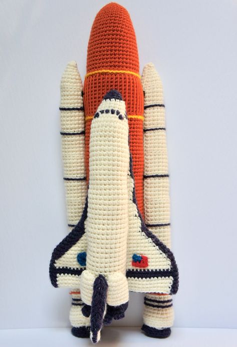 Ravelry: Space Shuttle by Emily Premise-Conclusion Space Crochet, Crochet Space, Crochet Patterns Ideas, Puff Flower, Love And Rockets, Snowman Christmas Ornaments, Medium Weight Yarn, Crochet Stars, Patterns Ideas