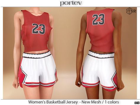 Jersey Sims 4 Cc, Sims 4 Basketball Uniform, Sims 4 Jersey, Sims 4 Athletic Wear, Sims 4 Basketball Cc, Sims 4 Sports Cc, Pe Uniform, Sims 4 Female Clothes, Ts4 Clothes