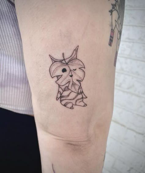 Small Fun Tattoos For Women, Breath Of The Wild Tattoo Ideas, Legend Of Zelda Korok Tattoo, Blupee Tattoo, Zelda Matching Tattoos, Botw Korok Wallpaper, Loz Tattoo Ideas, Zelda Inspired Tattoo, Subtle Zelda Tattoo