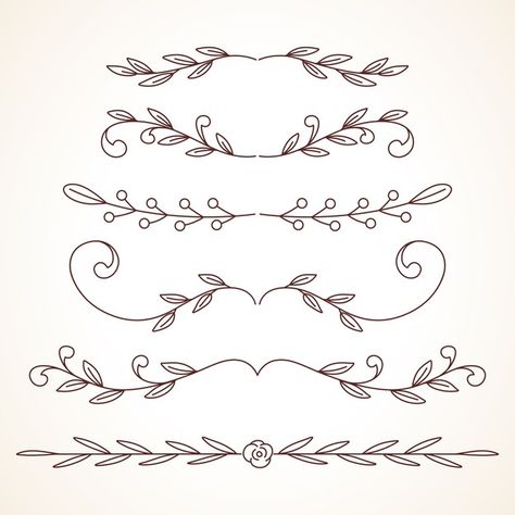 Ensemble dessiné à la main de cadres déc... | Premium Vector #Freepik #vector #millesime #floral #design #bordure Letter Decoration Ideas Hand Drawn, Doodle Dividers, Letter Decoration Ideas, Floral Dividers, Herbs Plants, Doodle Borders, Bond Paper Design, Scrapbook Clipart, Page Borders Design