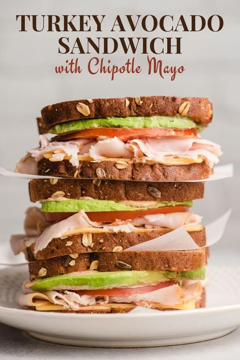 Chipotle Mayo Recipe, Turkey Avocado Sandwich, Diy Sandwich, Sandwich Buffet, Turkey Avocado, Turkey Sandwiches Recipes, Chipotle Mayo, Cold Sandwiches, Sandwich Bar