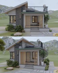 Simple Bungalow House Designs, Small House Architecture, Small House Exteriors, Modern Small House Design, Small House Design Exterior, A Small House, House Design Exterior, House Construction Plan, Minimal House Design