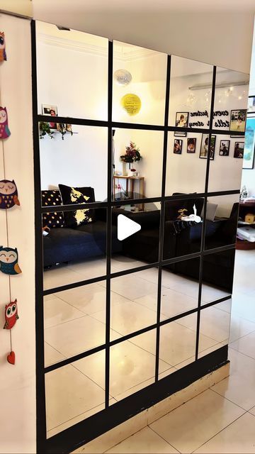 Ambili | Reels, Reviews & Rants on Instagram: "Tutorial for #ikeamirror grid. 
We aimed for a 5x4 feet grid so here are the materials we needed. 
-5 units of #blodlönn mirror lots from #ikeaindia 
-Any paint in a color of your choice
-Adhesive tape
-Architect (optional)

Measure out a 150x128 cm rectangle on your wall. Fill in with black paint. Stick the mirror tiles leaving 2cms on all sides. Done!
#ikeamirrorhack #ikeamirror #mirrorgrid #diymirrordecor #diymirror #diymirrorgrid #mirrorselfie #mirrordecor #mirrors #homedecor #keralahomes #keralahomedesign #kerala #malayali #malayalis #beingmalayali #malayaliblogger #kochihome #homedecor #diyhomedecor #ikeafinds #gharaajao #malayalamtutorial #malayaliyoutuber" Ikea India, Diy Mirror Decor, Ikea Mirror Hack, Grid Wall, Ikea Mirror, Ikea Finds, Kerala House Design, Kerala Houses, Instagram Tutorial