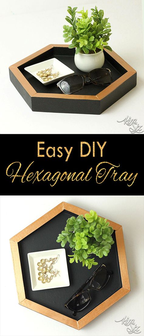 Hexagon Tray, Hex Tiles, Trays Diy, Wood Projects For Beginners, Woodworking Project Plans, Woodworking Inspiration, Tray Design, Easy Woodworking Projects, Wooden Tray