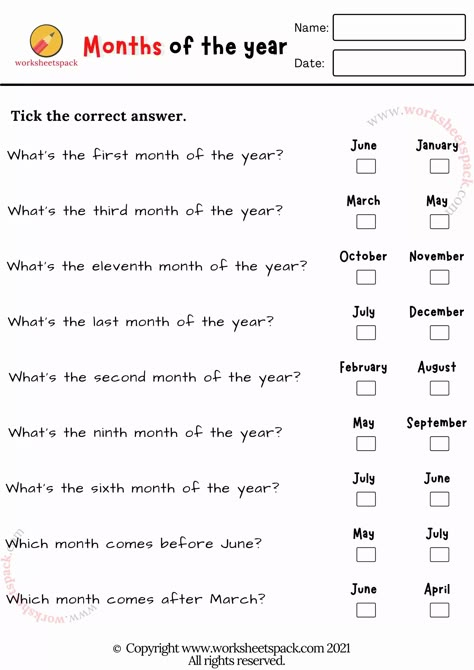 Repeat the months of the year with the checkbox tool. The worksheet was created for teaching 1st-3rd grades. Months Worksheets For Grade 1, Teaching The Months Of The Year, Months Of The Year Worksheet For Grade 1, How To Teach Months Of The Year, Months Of The Year Worksheet Preschool, Month Of The Year Worksheet, Month Worksheet, Months In English, Name Of Months