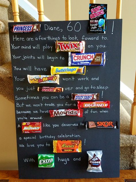 I had so much fun creating this board for my sister's 60th surprise birthday party. Female 60th Birthday Party Ideas, Surprise 60th Birthday Ideas For Mom, 60th Birthday Celebration Ideas, 60th Birthday Theme, Happy Birthday In Spanish, 60th Birthday Ideas For Mom, Surprise 60th, Homemade Birthday Gifts, Easy Birthday Gifts