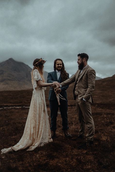 Glencoe Elopement, Skye Elopement, Handfasting Ceremony, Petite Wedding Dress, How To Elope, The Isle Of Skye, Wedding Dress With Pockets, Rustic Wedding Dresses, Country Wedding Dresses