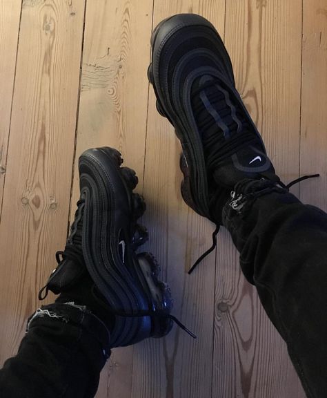 Nike air vapor max 97 Black Shoes Outfit Sneakers, Black Air Max 97, Nike 97, 97 Shoes, Nike Air Max 97 Black, Pretty Sneakers, Trendy Shoes Sneakers, Nike Shoes Girls, Jordan Shoes Girls