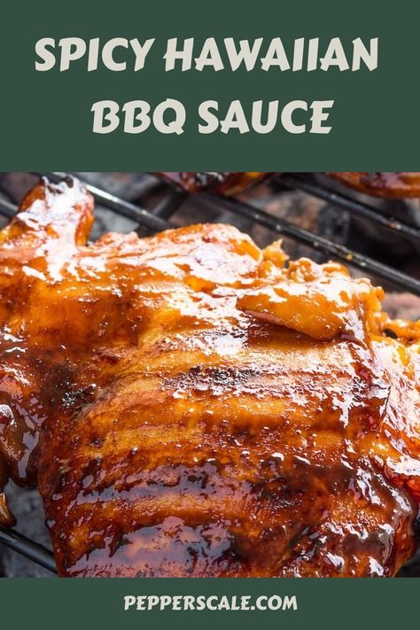 Spicy Hawaiian BBQ Sauce Hawaiian Bbq Sauce, Hawaiian Hot Sauce, Spicy Pineapple Bbq Sauce, Tangy Spicy Bbq Sauce, Sweet And Spicy Barbecue Sauce Recipe, Spicy Barbeque Sauce, Spicy Aioli, Sweet Bbq Sauce, Hawaiian Bbq