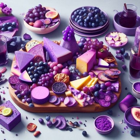 Creating A Captivating Purple Charcuterie Board - Charcuterie Association Purple Finger Food, Purple Food Board, Color Themed Charcuterie Boards, Color Charcuterie Board Party, Purple Appetizers, Purple Foods For Color Party, Purple Foods For Party, Purple Charcuterie Board, Blue Charcuterie Board