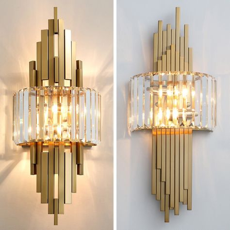 Wall Lamps Living Room, Study Decor, Wall Lamp Design, Metal Wall Light, Crystal Wall Sconces, Home Indoor, Modern Wall Sconces, Crystal Wall, Luminaire Design