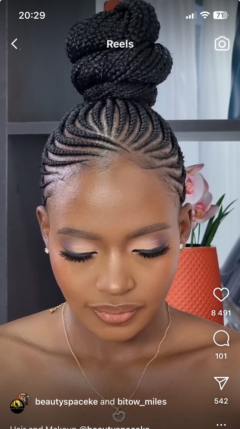 Cornrows For Round Faces Black Women, Fishtail Bolla With Braids, Ganians Lines Style, Shuku Braids Styles, Black Hair Cornrow Styles, Ghanian Lines Hairstyles Latest Ponytail, Suku Hairstyle With Attachment, Ghanian Hair Styles, Half Carrot Hairstyles