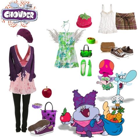 like chowder & co.!, created by marylily on Polyvore. AWESOME. Chowder Halloween Costumes, Chowder Cosplay, Chowder Costume, Chowder Cartoon, Fish Chowder, Braces Colors, Cartoon Costumes, Cartoon Clothing, New Yorker Cartoons