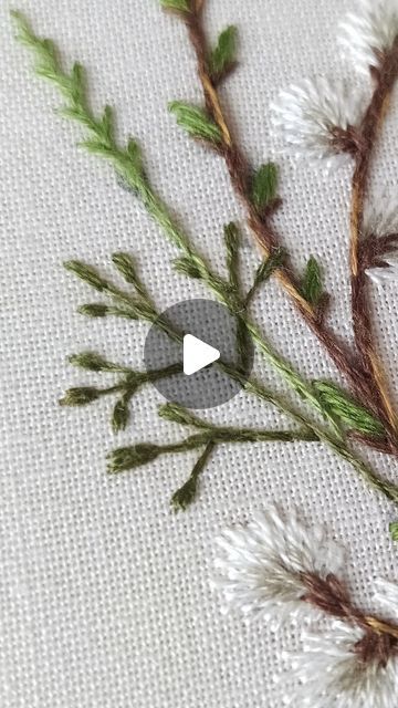 Embroidered Grass Hand Embroidery, Stem Stitch Embroidery, Grass Embroidery, Embroidery Stem Stitch, Dmc 2, Stem Stitch, Embroidery Stitches Tutorial, Wooden Hoop, Straight Stitch