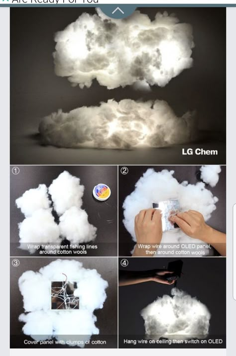 Cloud Lighting, Diy Luminaire, Cloud Lamp, Cloud Decoration, Diy Clouds, Cloud Lights, Bedroom Crafts, Foto Tips, Diy Home Decor Bedroom