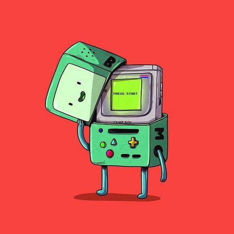 regram @artwhino It's Friday!  Time to go old school!! Artwork by @alexmdc #bmo #adventuretime #nintendo #oldschool #nintendo #gameboy Alex Solis, Images Pop Art, Alternative Universe, Art Geek, Geek Art, Tableau Art, Dope Art, Game Boy, Digital Artists