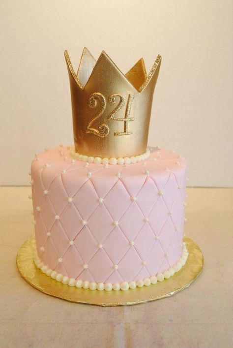 26 Birthday Cake, 24th Birthday Cake, Glitter Birthday Cake, Brownies From Scratch, Fondant Cakes Birthday, 25th Birthday Cakes, Gold Birthday Cake, Princess Birthday Cake, Crown Cake