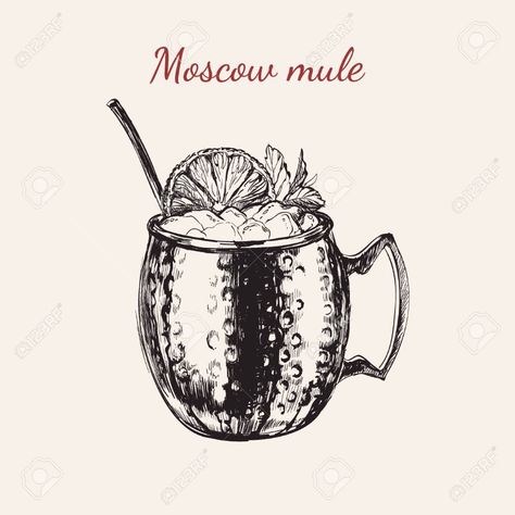 Mule Tattoo, Moscow Mule Drink, Drink Vector, Terrible Tattoos, Girl Writing, Writing An Article, Favorite Fonts, Drawn Illustration, Moscow Mule