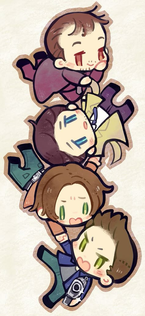 Spn Fanart Cute, Castiel Supernatural Fanart, Supernatural Chibi, Cas X Dean, Chibi Artstyle, Supernatural Anime, Supernatural Cartoon, Supernatural Drawings, Jack Kline