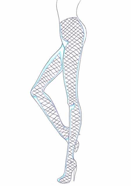 how to draw netting step7 by Teya Bozhilova – How to draw a fishnet I Draw Fashion, Mesh Stockings, Draw Fashion, Model Legs, Draw Realistic, How To Draw Steps, Clean Fashion, Drawing Fashion, Fashion Figures