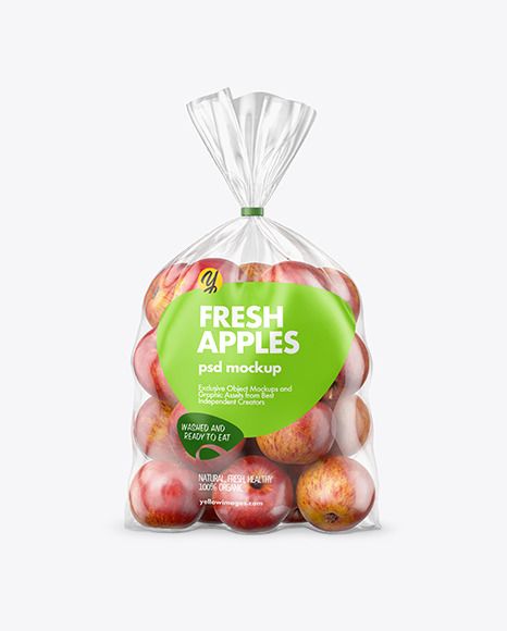 Plastic Bag with Red Apples Mockup Apple Packaging Design, Fruit Package Design, Fresh Fruit Packaging, Fruit Box Design Package, Frozen Fruit Packaging Design, Organic Food Packaging, Apple Packaging, Vegetable Packaging, Plastic Bag Packaging