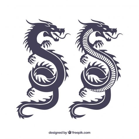 Chinese Dragon Silhouette, Dragon Makeup, Targaryen Tattoo, Dragon Png, Small Dragon Tattoos, Dragon Chino, Chinese Dragon Tattoos, 7th Dragon, Dragon Silhouette