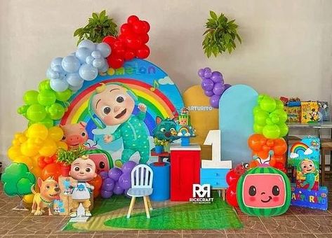 Round Cover Cocomelon Bday Decoration, Cocomelon Decoration Ideas, Cocomelon Party Ideas For Boy 1st, Cocomelon First Birthday Party, Coco Melon Birthday Party, Cocomelon Backdrop Ideas, Coco Melon Birthday Party Ideas, Cocomelon Party Ideas For Boy, Cocomelon Birthday Decorations