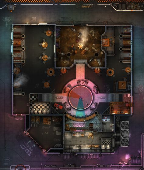 Free Map - The Final Journey Cantina for Star Wars/Cyberpunk TTRPGs | Patreon Star Wars Map, Starfinder Maps, Star Wars Battlemap, Star Wars Dnd Maps, Star Wars Battle Map, Cyberpunk Maps Rpg, Star Wars Rpg Maps, Cyberpunk Ttrpg Map, Cyberpunk Warehouse Battlemap