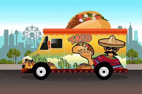 Food Truck Party, Cardboard Standee, Foodtrucks Ideas, Taco Food Truck, Cardboard Standup, Carnival Food, Truck Tent, Taco Truck, Food Truck Design