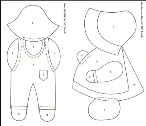 Free Overall Bill Quilt Pattern | found a free site for sunbonnet sue but nothing for sam. Sunbonnet Sue Quilts, Girl Quilts Patterns, Free Applique Patterns, Appliqué Quilts, Applique Quilt Patterns, Sunbonnet Sue, Quilting Templates, Applique Templates, Applique Quilting