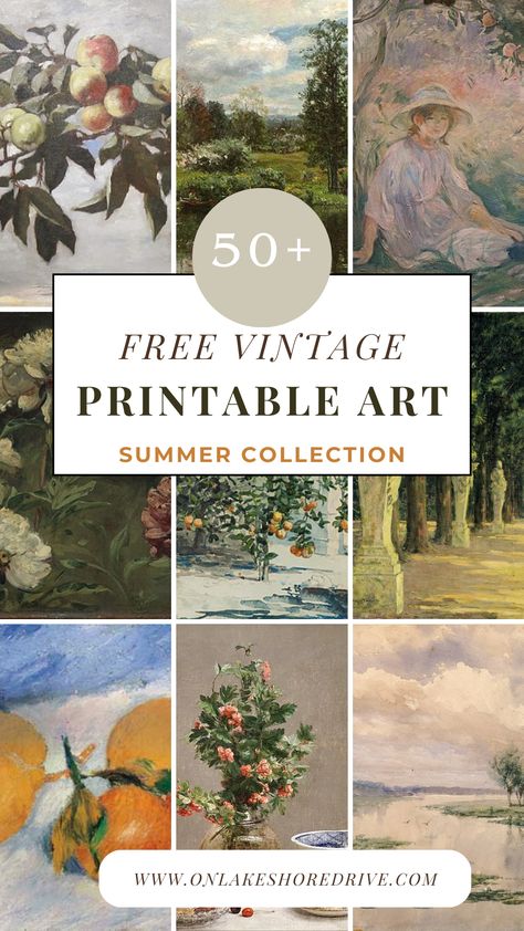 50 Free Vintage Art Prints for Summer - on lakeshore drive Pictures For Frames Printable, Free Printable Wall Art Vintage, Free Vintage Art, Dnd Room, Free Printable Artwork, Printable Vintage Art, Free Vintage Printables, Free Printable Wall Art, Free Printable Art