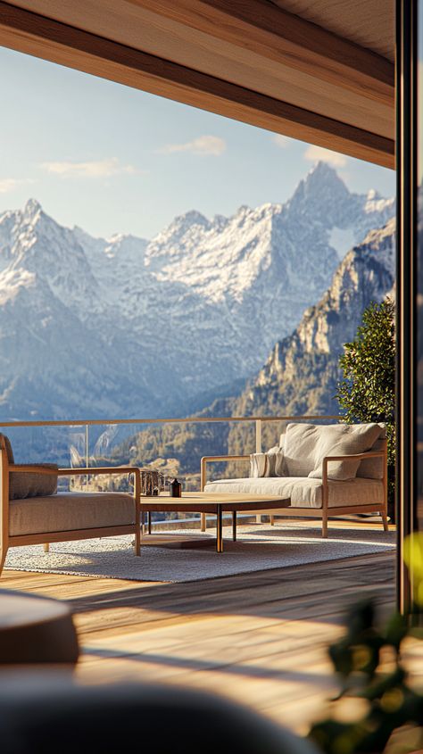 Luxurious Mountain Villa Terrace Peaks View Mountain Villas, Villa Terrace, Mountain Villa, Mountain Living, Mountain Homes, Mountain Home, Cozy Atmosphere, Cafe Restaurant, Source Of Inspiration