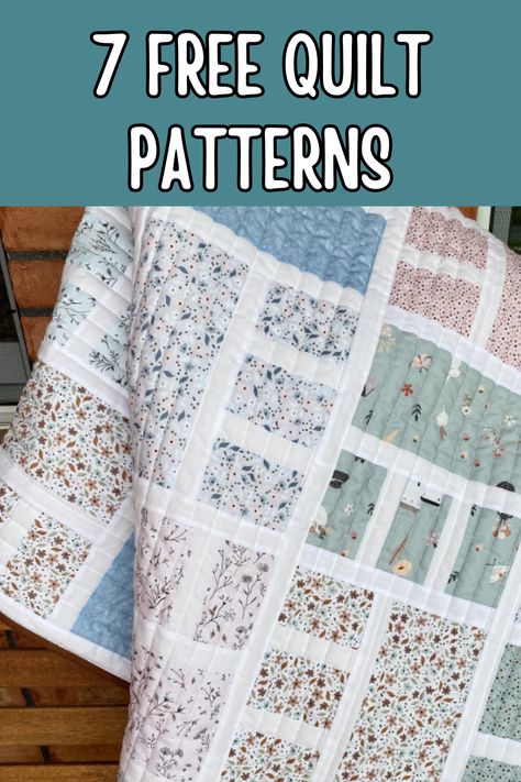 Discover an array of free quilt patterns! From traditional blocks to contemporary designs, explore a wealth of options for quilting enthusiasts of all skill levels. Download patterns for quilts, wall hangings, and more, and embark on your next creative project with inspiration and excitement! Simple Twin Size Quilt Patterns, Whimsical Quilt Free Pattern, Diy Lap Quilts Free Pattern, Serenity Quilt Pattern, Quilt Square Patterns Free, Quilt Patterns With 4 Fabrics, Quilt Patterns Twin Size, Simply Done Quilt Pattern Free, Quilt Patterns With Rectangles