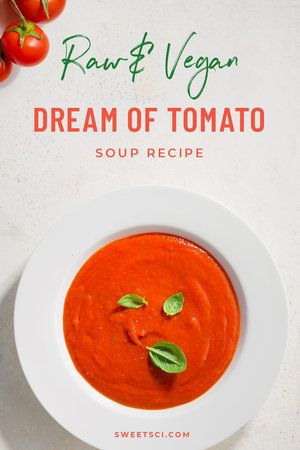 Raw Tomato Soup, Raw Vegan Soup Recipes, Vegan Tomato Soup Recipe, Raw Soup, Veggie Lunch, Raw Meals, Blender Soup, Tomato Powder, Soup Cleanse