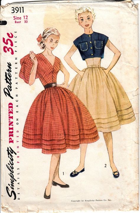 1950s Rockabilly Dress Pattern with Bolero by ShellMakeYouFlip 1950s Teen Fashion, Rockabilly Dress Pattern, 1950s Rockabilly, Fashion 1950, Decades Of Fashion, 1950 Fashion, Goth Fashion Punk, Pin Up Outfits, Vintage Dress Patterns