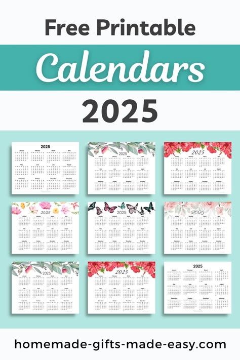 Plan ahead with our free 2025 printable calendars! Featuring a range of styles from 2024 to 2028, these calendars are perfect for organizing family activities, tracking habits, and marking important dates. Easy to download and print, find the perfect calendar for your needs today! Free Printable 2025 Calendar, Free 2025 Printable Calendar, Printable Calendar 2025, 2025 Calendar Printable Free, Free Printable Blank Calendar, Free Calendar Download, Cute Calendar Template, Homemade Calendar, Favorite Template