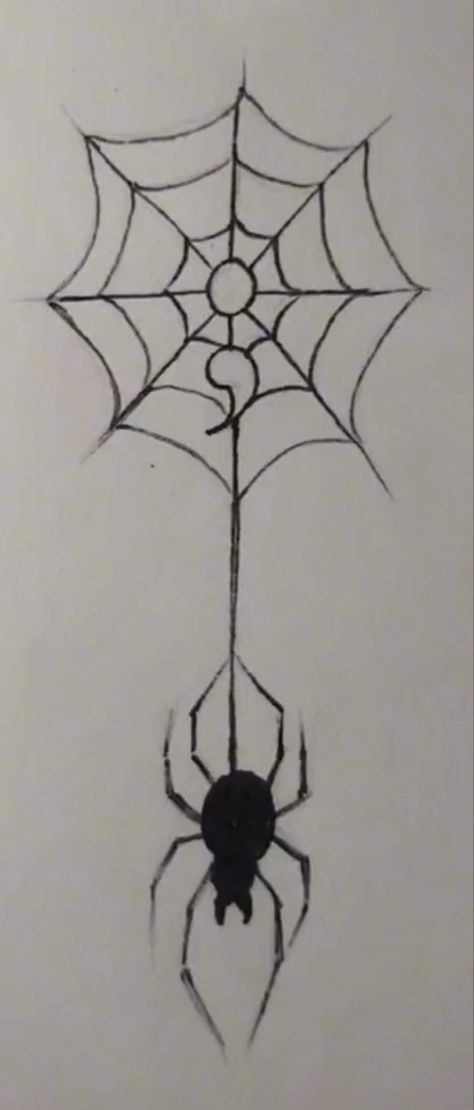 creds to hstiem on tiktok Tattoo Ideas Female Stencil, Aesthetic Spider, Drawing Ideas Aesthetic, Colon Tattoo, Doodle Art Posters, Emo Tattoos, Spider Web Tattoo, Floral Thigh Tattoos, Semi Colon