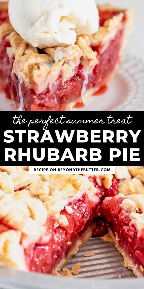 Canned Rhubarb Pie Filling, Strawberry Rhubarb Pie Bars, Strawberry Rhubarb Pie With Frozen Fruit, Strawberry Rhubarb Pie With Crumble Top, Rhubarb Strawberry Pie Recipes, Strawberry Rhubarb Custard Pie, Easy Strawberry Rhubarb Pie, Spring Eats, Easy Pies