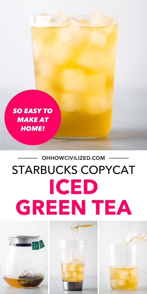 Starbucks Iced Green Tea Copycat Recipe Starbucks Green Tea Drinks, Starbucks Iced Green Tea, Green Tea Starbucks, Green Tea Iced, Easy Iced Tea, Tea Sommelier, Summer Tea Recipes, Iced Green Tea Recipe, Tea Starbucks