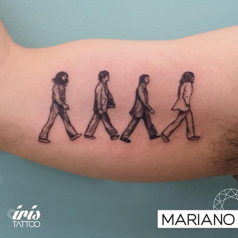 Abbey Road Tattoo, Road Tattoo, Beatles Tattoo, Family Tattoo Ideas, Miami Tattoo, Miami Ink, Family Tattoo, Family Tattoos, Tat Ideas