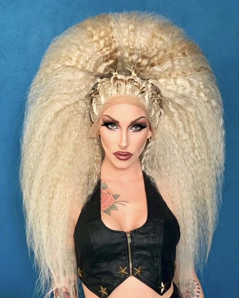 Big Wigs, Drag Hair, Drag Wig Styles, Drag Ponytail Wig, Nicki Minaj Crimp Hair, Fantasy Hair Wigs & Extensions, Drag Queen Wigs, Drag Queen Hair Wigs, Drag Wigs