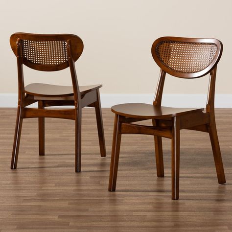 Aiso Solid Back Side Chair Button Quail, Rattan Dining Chairs, New House Kitchen, Baxton Studio, Wood Dining Chairs, Room Styles, Woven Rattan, New 2023, Furniture Dining Chairs