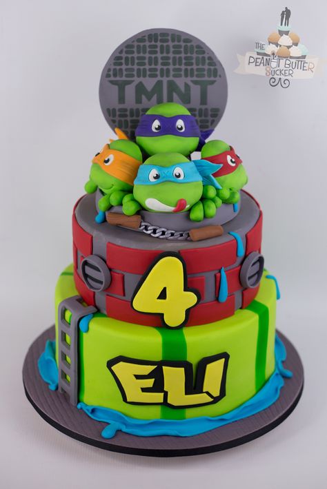 Ninja Turtle Cake Treats For Birthday Party, Ninja Cakes, Ninja Turtles Birthday Cake, Superhero Treats, Ninja Turtle Birthday Cake, Teenage Mutant Ninja Turtle Cake, Ninja Cake, Tmnt Cake, Turtle Birthday Parties