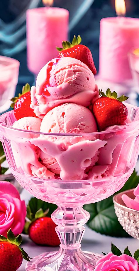 Ice Cream Wallpaper Iphone, Hot Cocoa Bar Wedding, Wallpaper Ice Cream, Balls Dessert, Dessert Strawberries, Ice Cream Balls, Delicious Food Image, Rose Ice Cream, Ice Cream Wallpaper