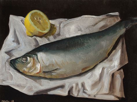 Fish Still Life Painting, Fish Gouache, Sea Bass Fish, Fish Still Life, Realistic Art Style, Fish Oil Painting, Sea Life Painting, Aquatic Art, Igcse Art