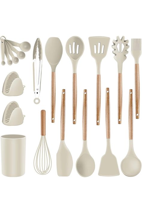 Upgrade your cooking experience with the Silicone Kitchen Utensils Set from SZBOB. These heat-resistant, non-stick, and non-toxic utensils are made from BPA-free silicone for safe and easy cooking. The stylish wooden handles add a touch of elegance to your kitchen. (As an Amazon affiliate, I earn from qualifying purchases.) #SiliconeUtensils #CookingEssentials #HeatResistant #NonStick #BPAFree #KitchenGadgets #WoodenHandle #KitchenTools Kitchen Utensils Set, Pasta Server, Silicone Kitchen Utensils, Slotted Spoon, Soup Ladle, Silicon Utensils, Utensils Set, Kitchen Cooking Utensils, Tongs Kitchen