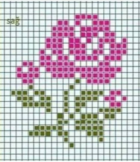 Stitches Pattern, Floral Cross Stitch Pattern, Mini Flowers, Crochet Motif Patterns, Pola Kristik, Cross Stitch Patterns Flowers, Cross Stitch Heart, Cross Stitch Bookmarks, Crochet Inspo